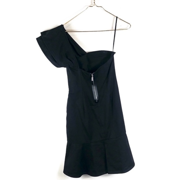 Alexis Black One Shoulder Ruffle Mini Dress - Picture 3 of 6